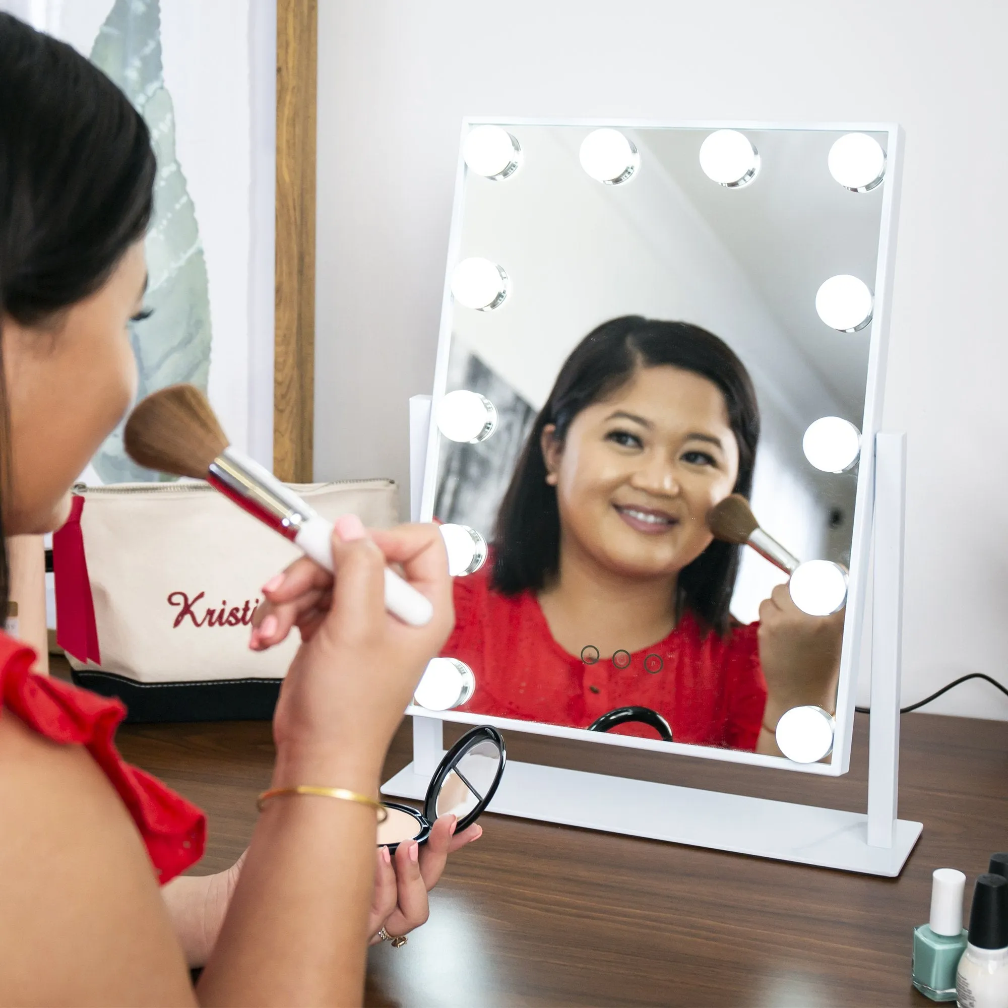 Hollywood Makeup Vanity Mirror w/ Smart Touch, Adjustable Color Temp, 12 LED