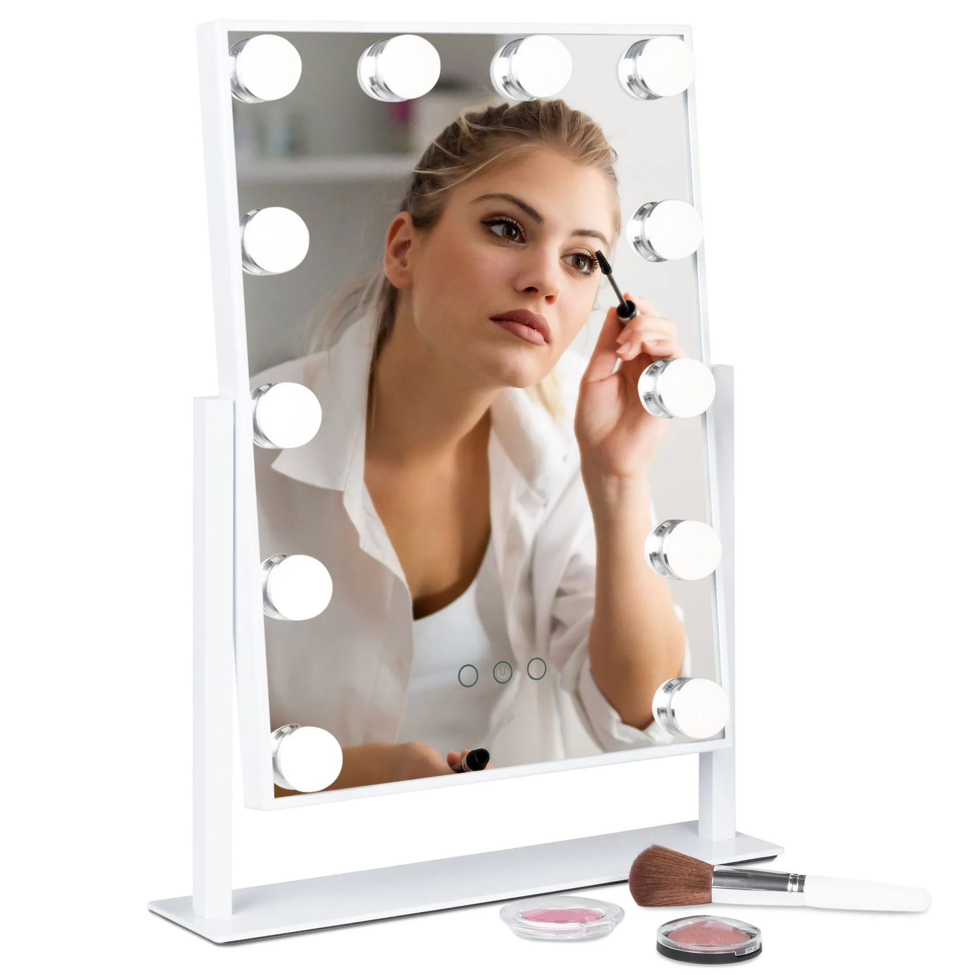 Hollywood Makeup Vanity Mirror w/ Smart Touch, Adjustable Color Temp, 12 LED