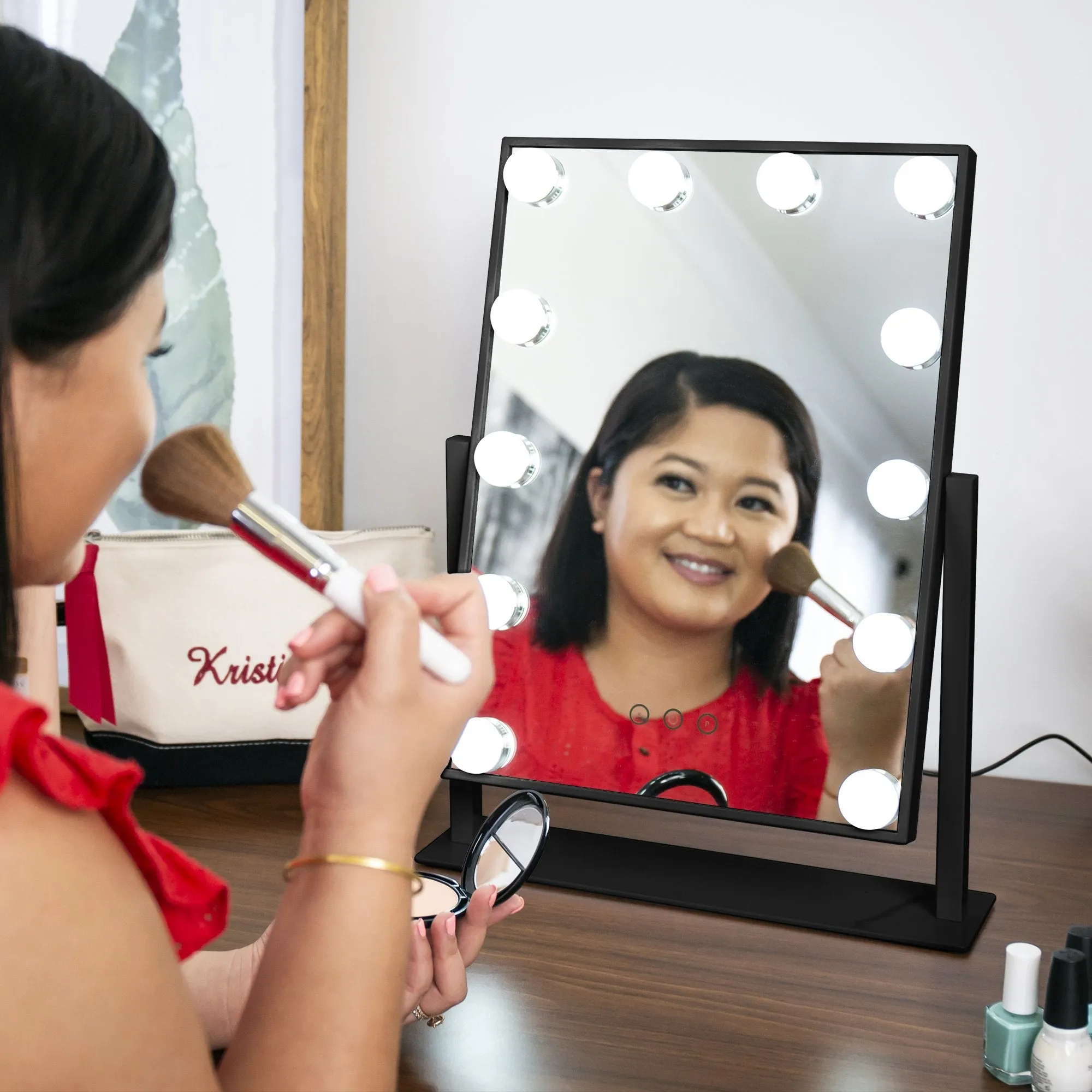 Hollywood Makeup Vanity Mirror w/ Smart Touch, Adjustable Color Temp, 12 LED