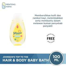Johnson's Baby Top To Toe Hair & Body Baby Bath 100 mL - Melembabkan Kulit Bayi
