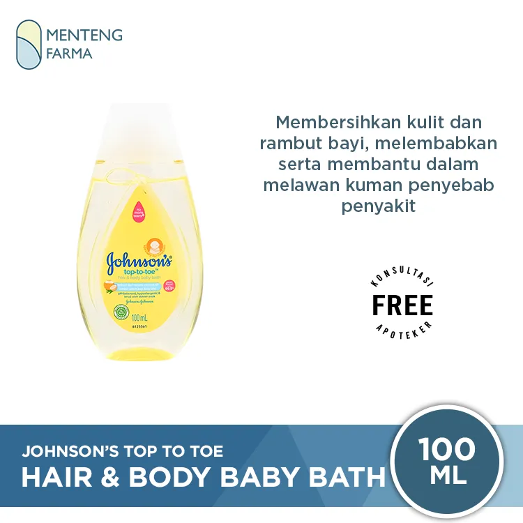 Johnson's Baby Top To Toe Hair & Body Baby Bath 100 mL - Melembabkan Kulit Bayi