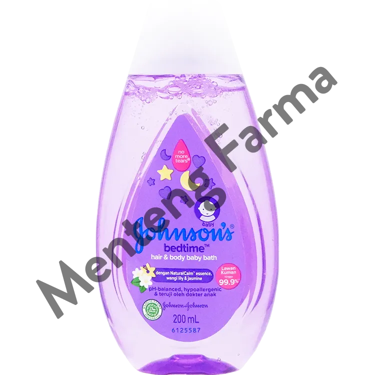 Johnson's Bedtime Hair & Body Baby Bath 200 mL - Menenangkan Bayi Sebelum Tidur
