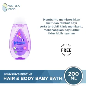 Johnson's Bedtime Hair & Body Baby Bath 200 mL - Menenangkan Bayi Sebelum Tidur
