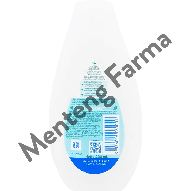 Johnson's Milk Rice Hair & Body Baby Bath 200 mL - Membersihkan dan Melembutkan Kulit Bayi