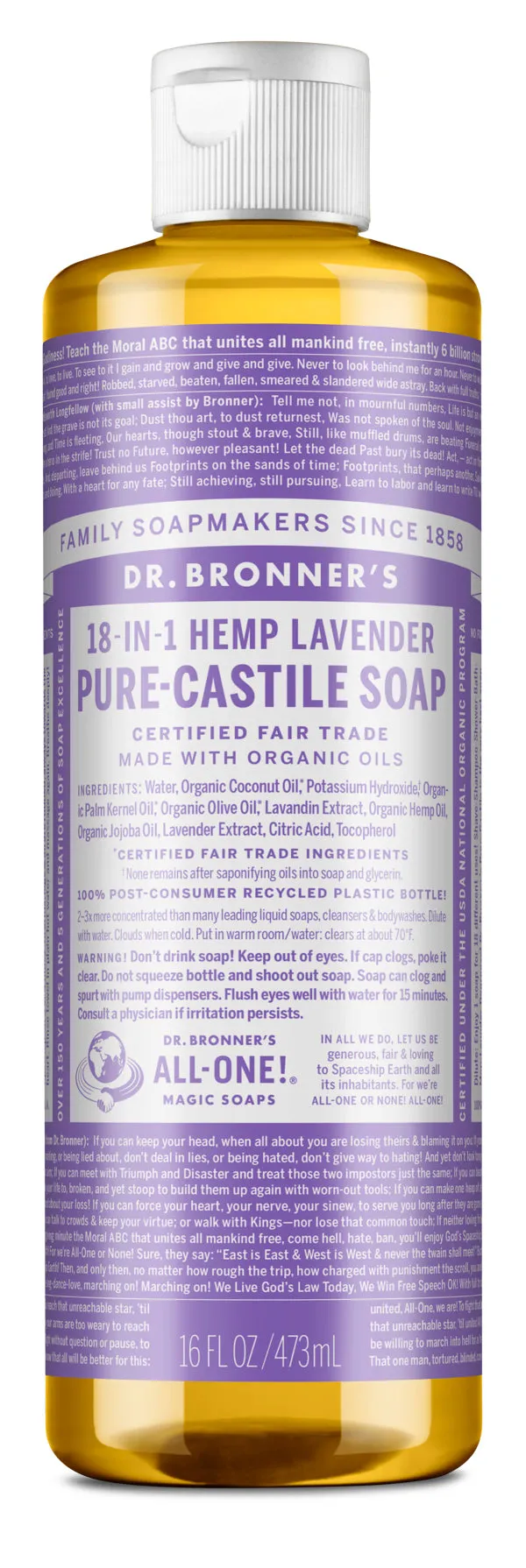 Lavender - Pure-Castile Liquid Soap