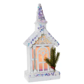 LED White Iridescent Church (36cm)