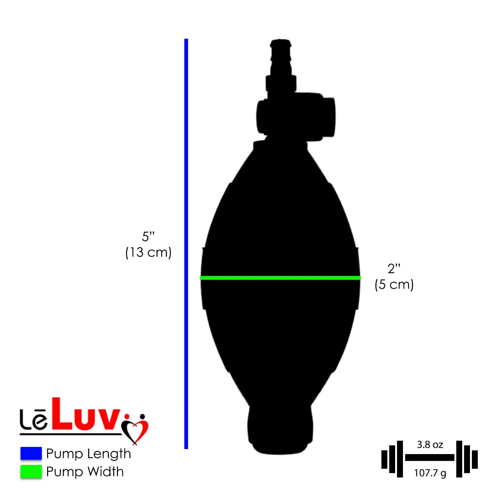 LeLuv EasyOp Bgrip Handle Penis Pump | 2.25" Diameter x 9" Inside Length Clear Cylinder