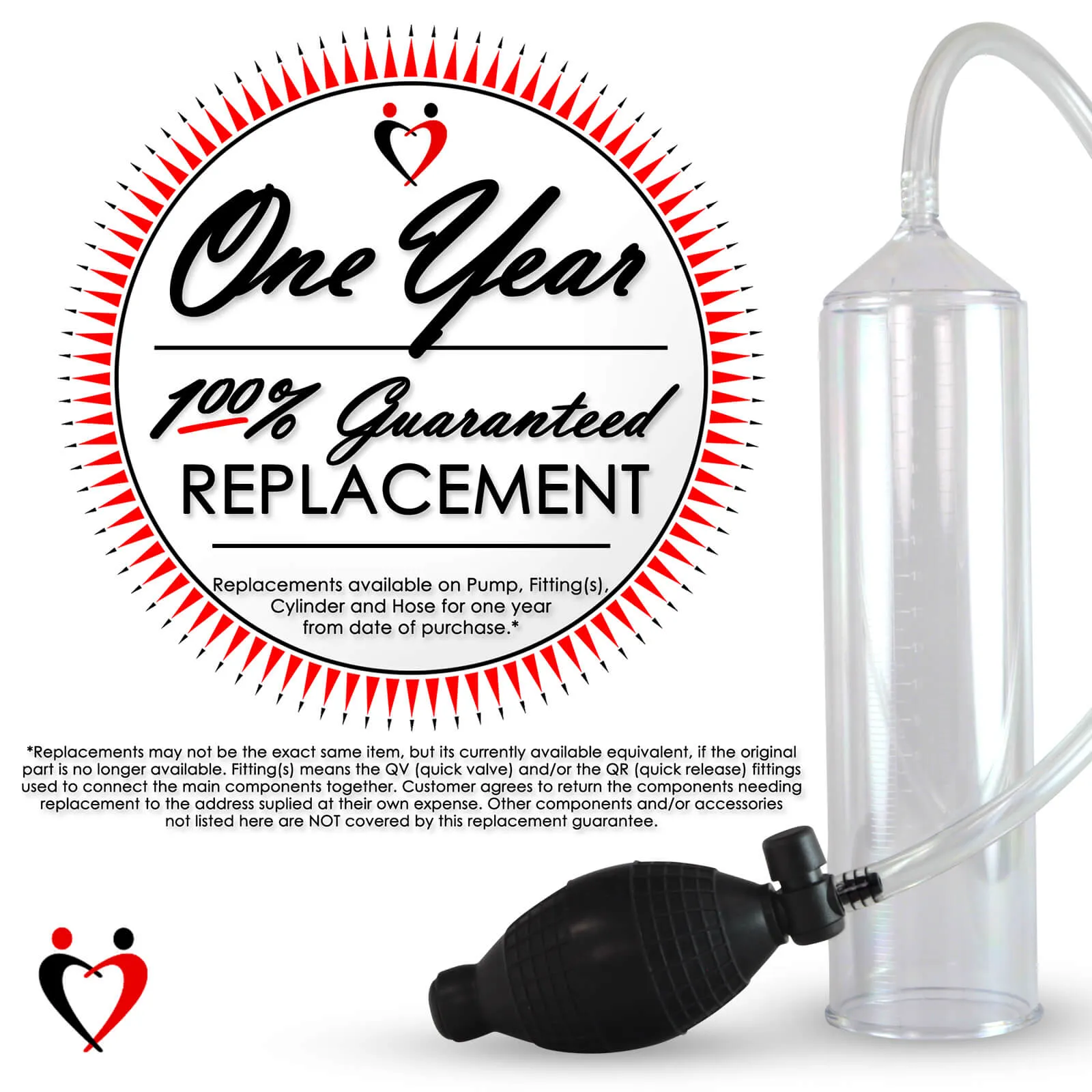 LeLuv EasyOp Bgrip Handle Penis Pump | 2.25" Diameter x 9" Inside Length Clear Cylinder