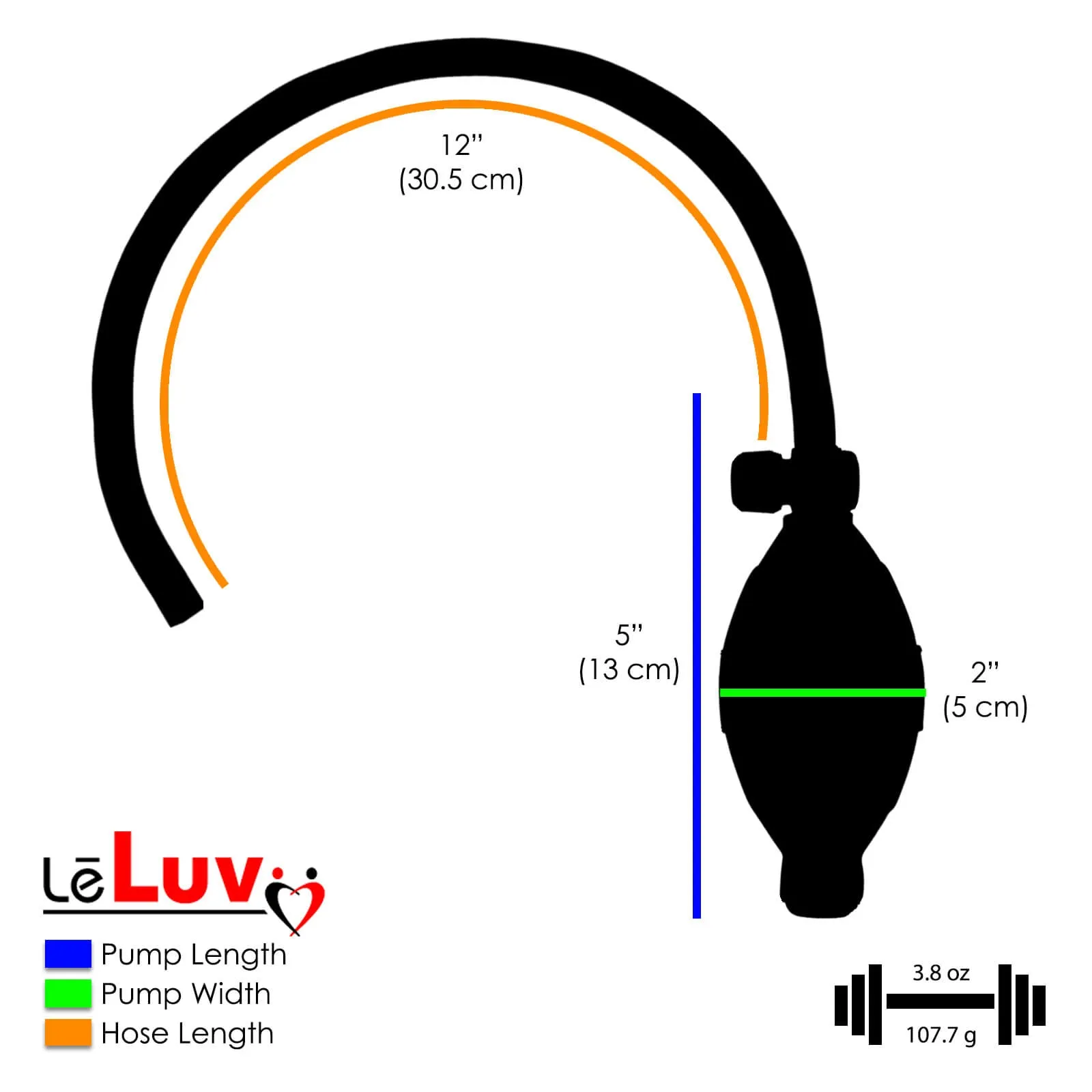 LeLuv EasyOp Bgrip Handle Penis Pump | 2.25" Diameter x 9" Inside Length Clear Cylinder
