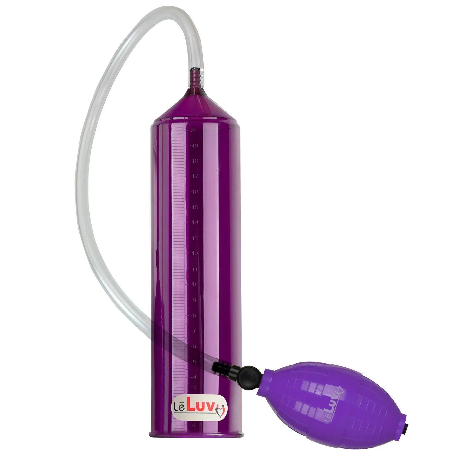 LeLuv EasyOp Bgrip Handle Penis Pump | 2.25" Diameter x 9" Inside Length Clear Cylinder