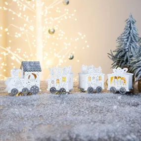 Lit Wooden Santa Train - 42cm