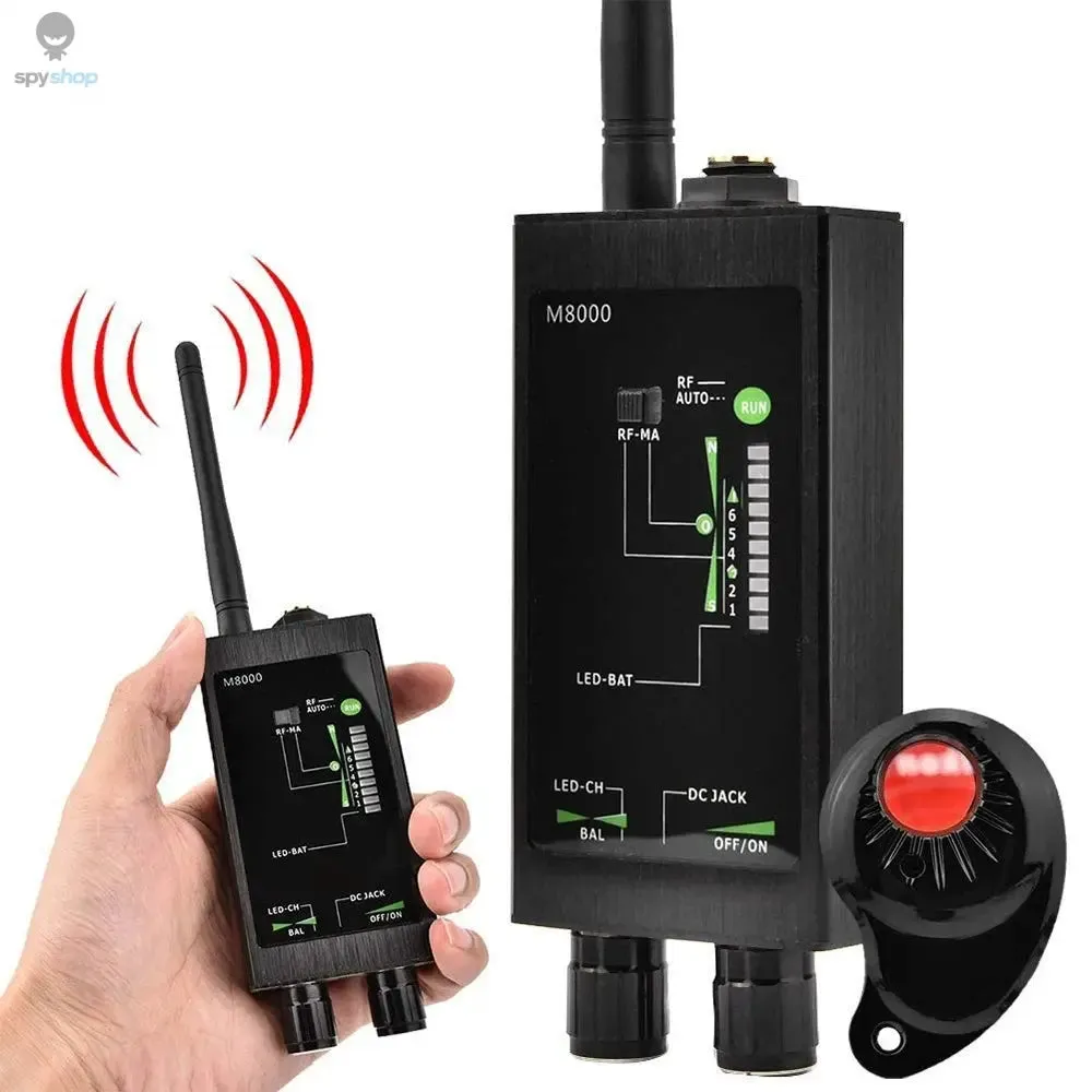 M8000 Radio Anti-Spy Detector  GSM RF Signal Auto Tracker Detectors GPS Tracker Finder Bug with Long Magnetic LED Antenna