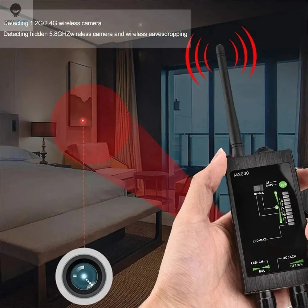 M8000 Radio Anti-Spy Detector  GSM RF Signal Auto Tracker Detectors GPS Tracker Finder Bug with Long Magnetic LED Antenna
