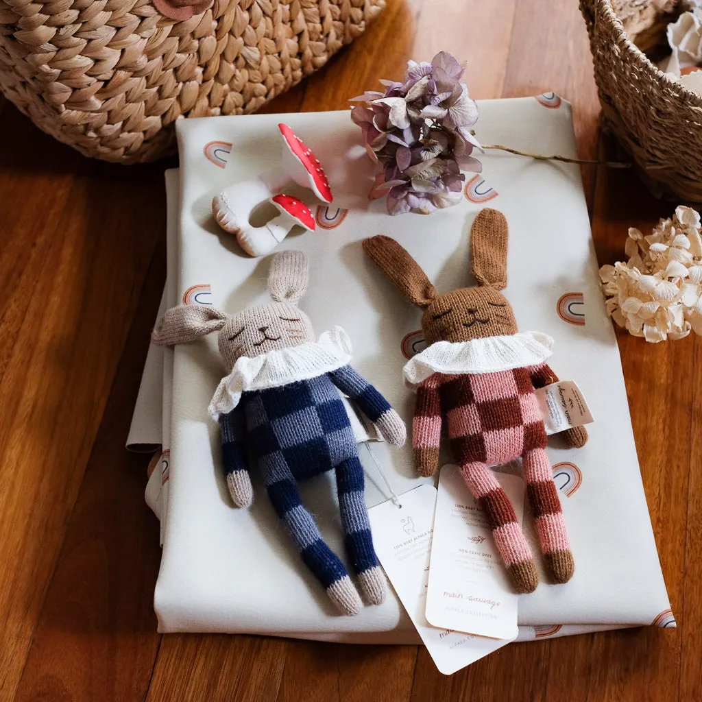 Main Sauvage Bunny Soft Toy - Sienna Check Pyjamas