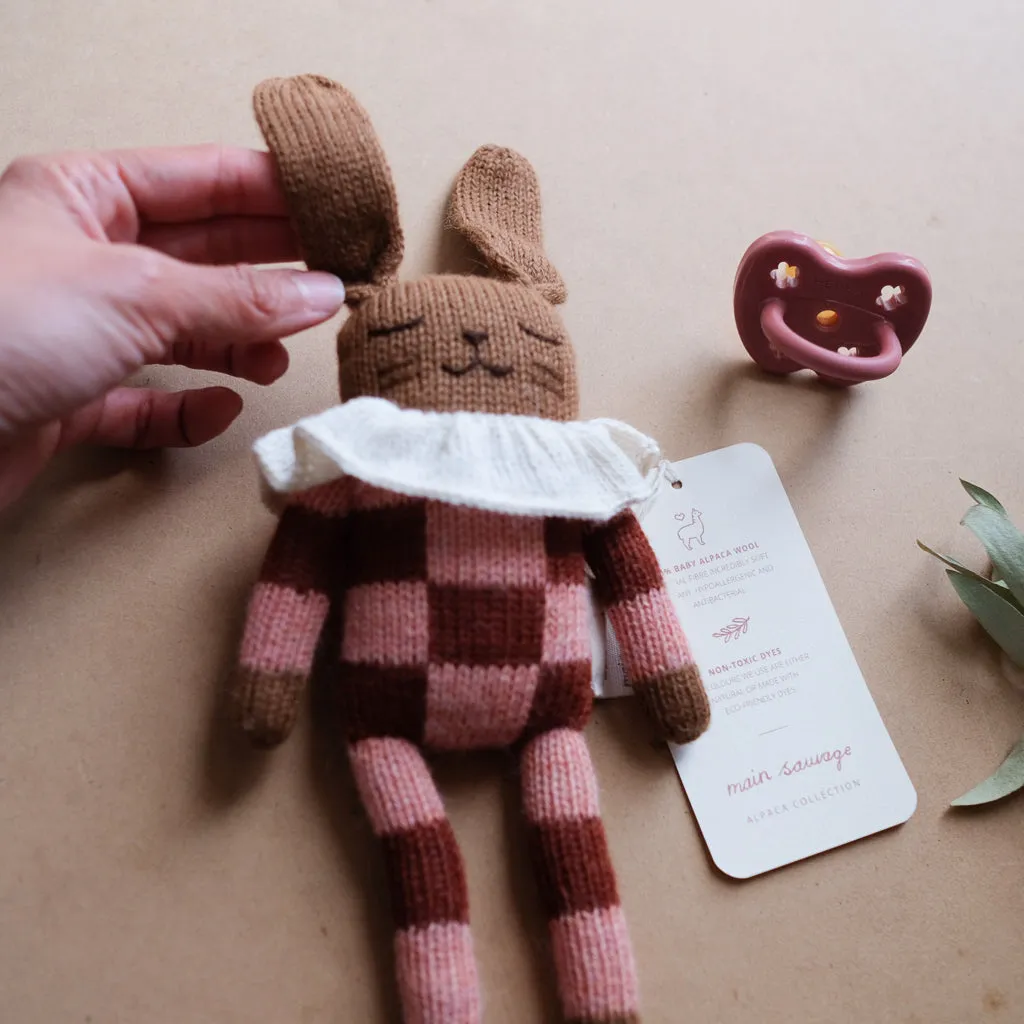 Main Sauvage Bunny Soft Toy - Sienna Check Pyjamas