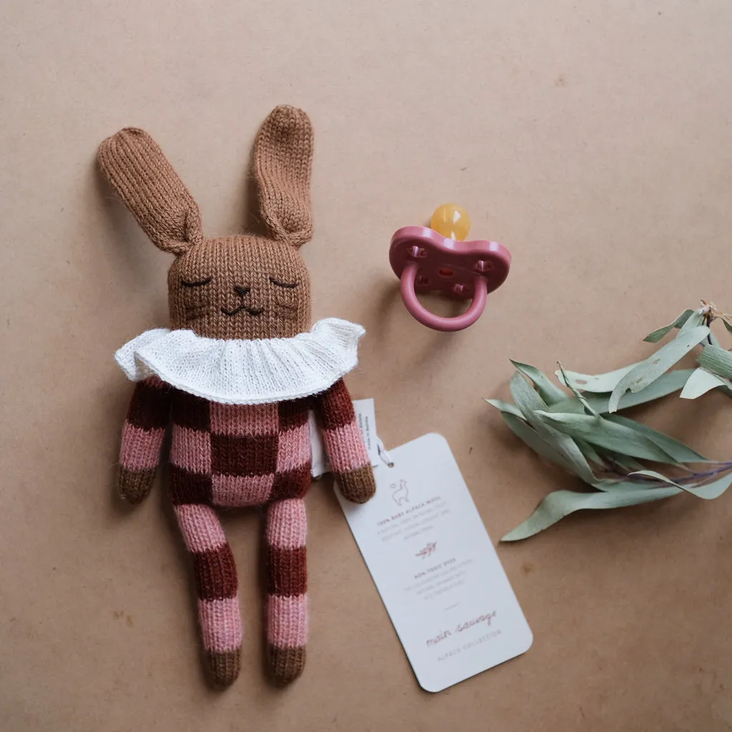 Main Sauvage Bunny Soft Toy - Sienna Check Pyjamas