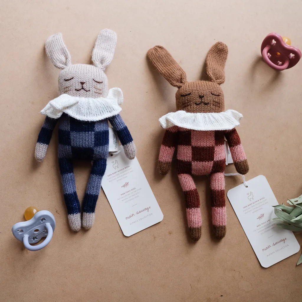 Main Sauvage Bunny Soft Toy - Sienna Check Pyjamas