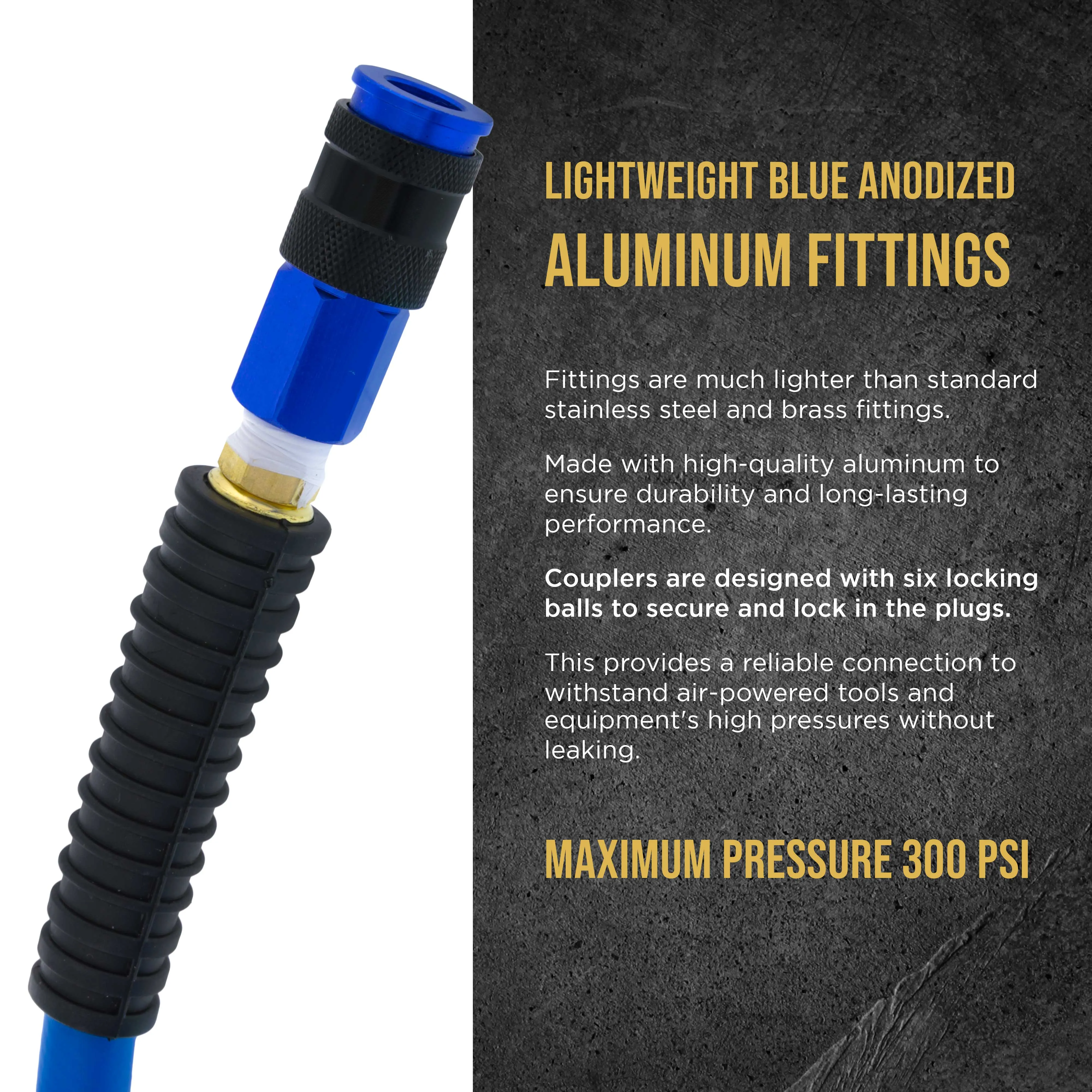 Master Elite Series 8 Piece Universal Air Hose Quick Push Connect Coupler Set with 1/4" NPT Female Threads - Accepts 3 Common Plugs Types, I/M Industrial, T Auto, A ARO