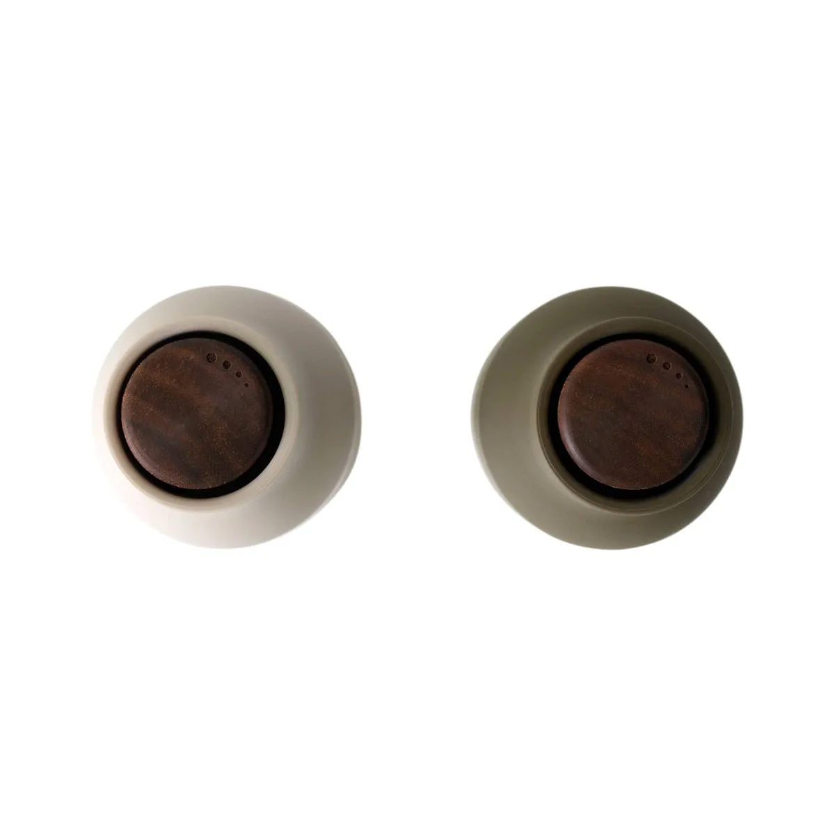 Menu 2 Pack Bottle Grinders with Walnut Top Hunting Green & Beige