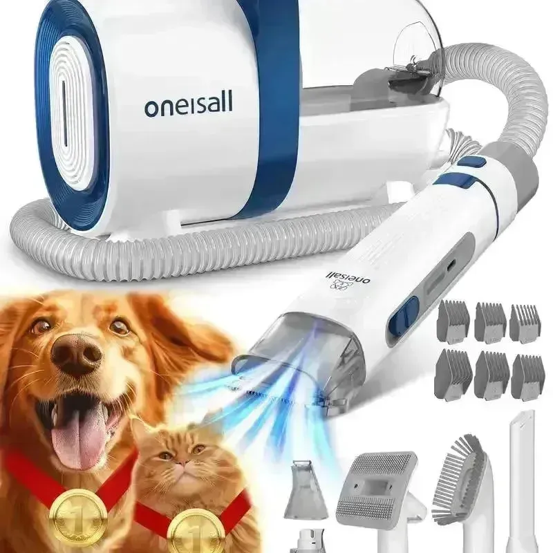 Oneisall Dog Hair Vacuum & Grooming Kit with Clipper & Nail Grinder