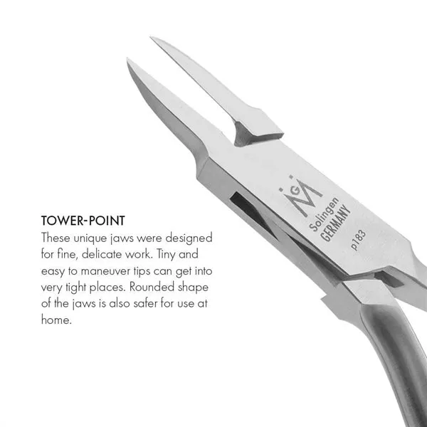 p183 - Tower Point Ingrown Nail Nippers FINOX® Surgical Stainless Steel Pedicure Clippers