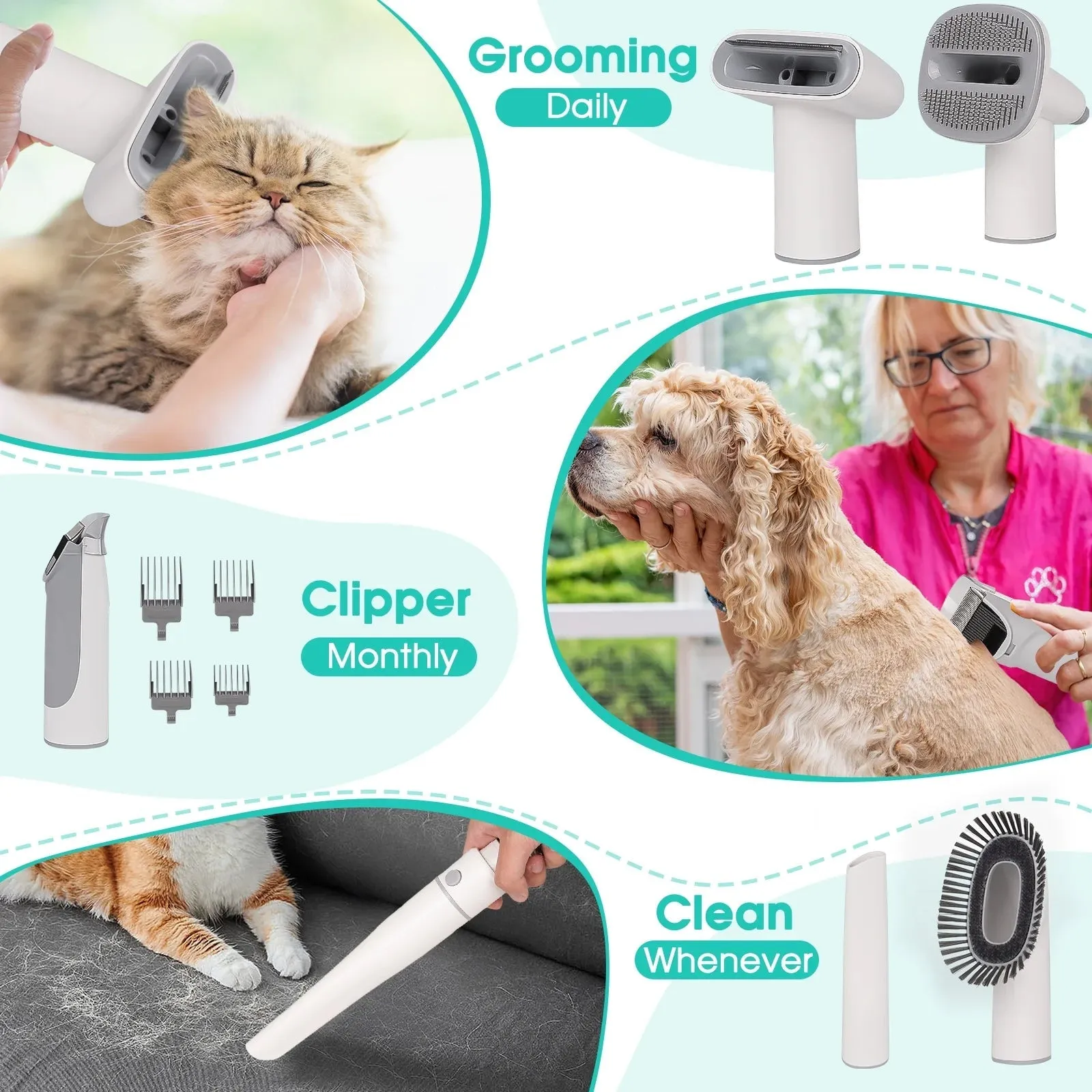 Pet Grooming Kit & Vacuum 2.5L