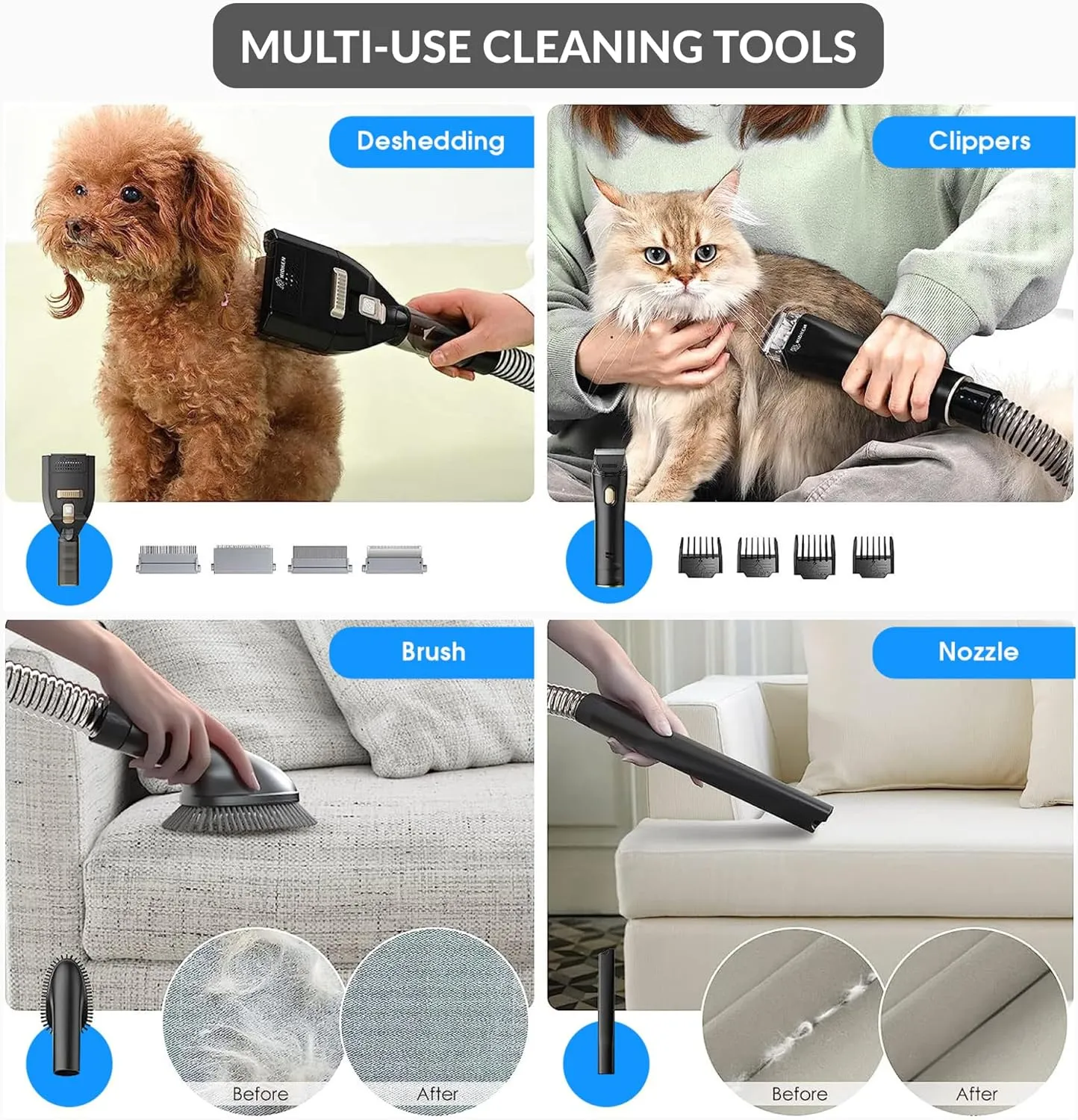 Prolux 4 in 1 Bagless Pet Grooming Vacuum