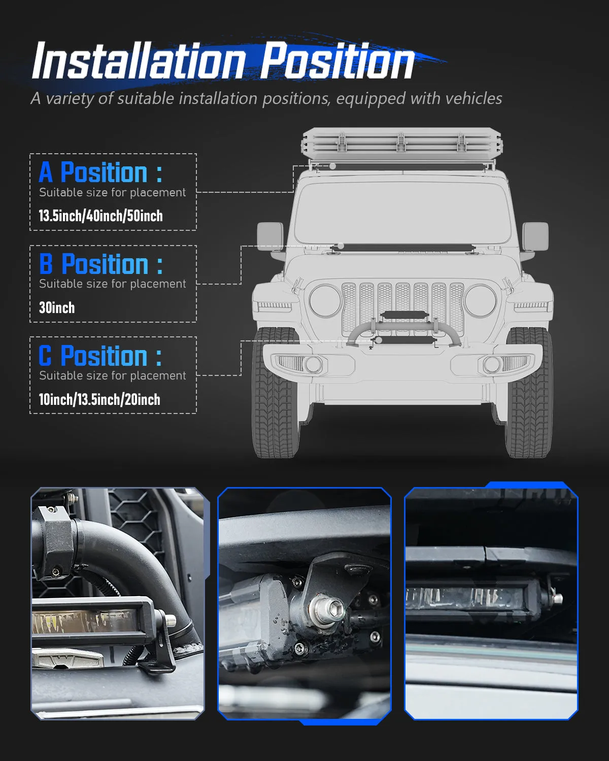 Rock Series 8 Inch Single Row LED Off-Road Light Bar High Power with Bracket