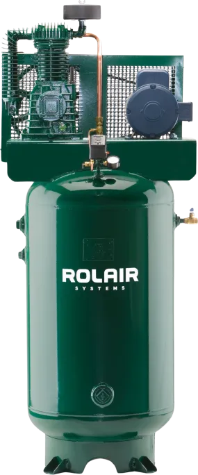 Rolair V5180K30 Air Compressor Electric 5 HP 80 gal. Two-Stage 208V or 230V 1-Phase with Magnetic Starter New