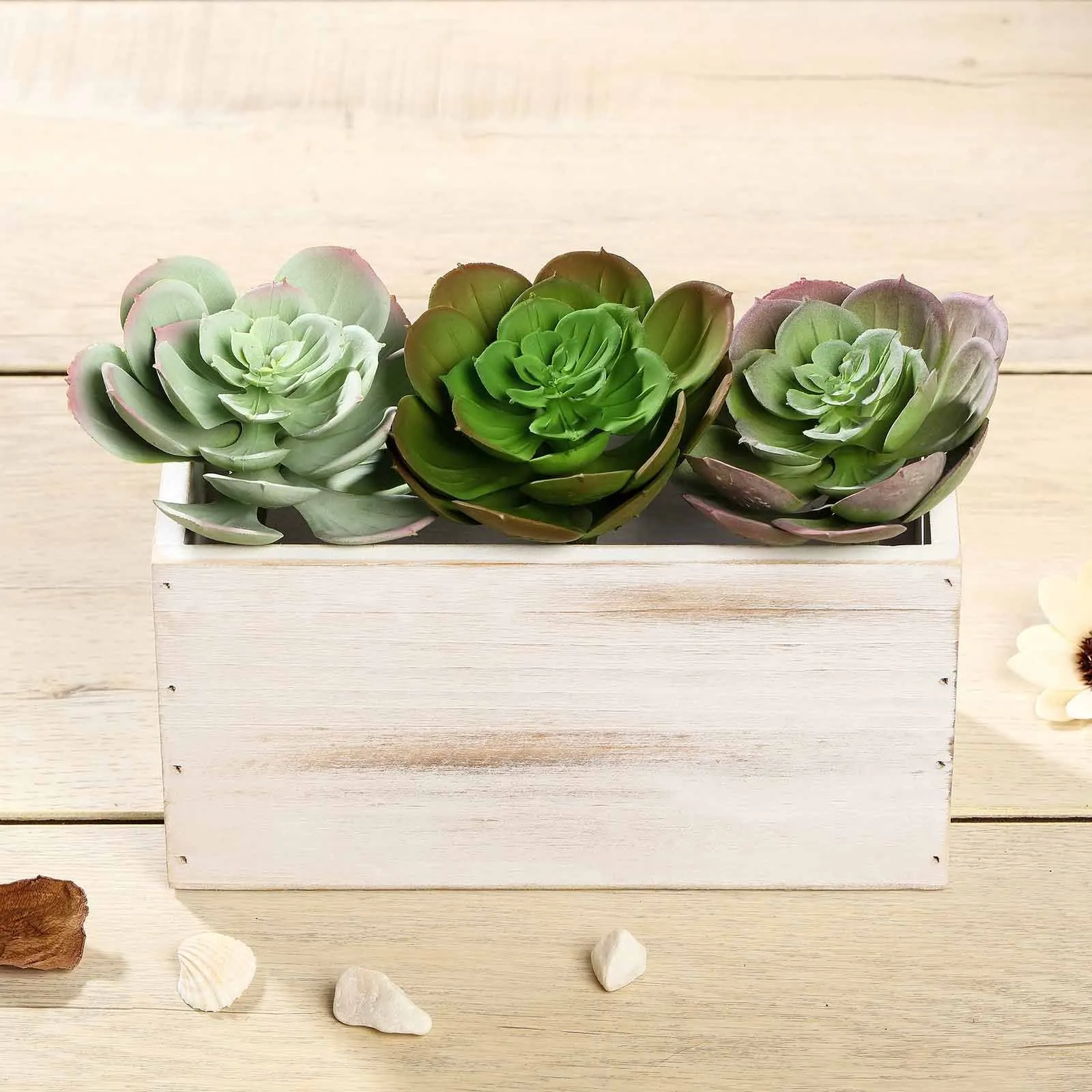 Set of 3 | 6" Echeveria Stem Decorative Artificial Plants