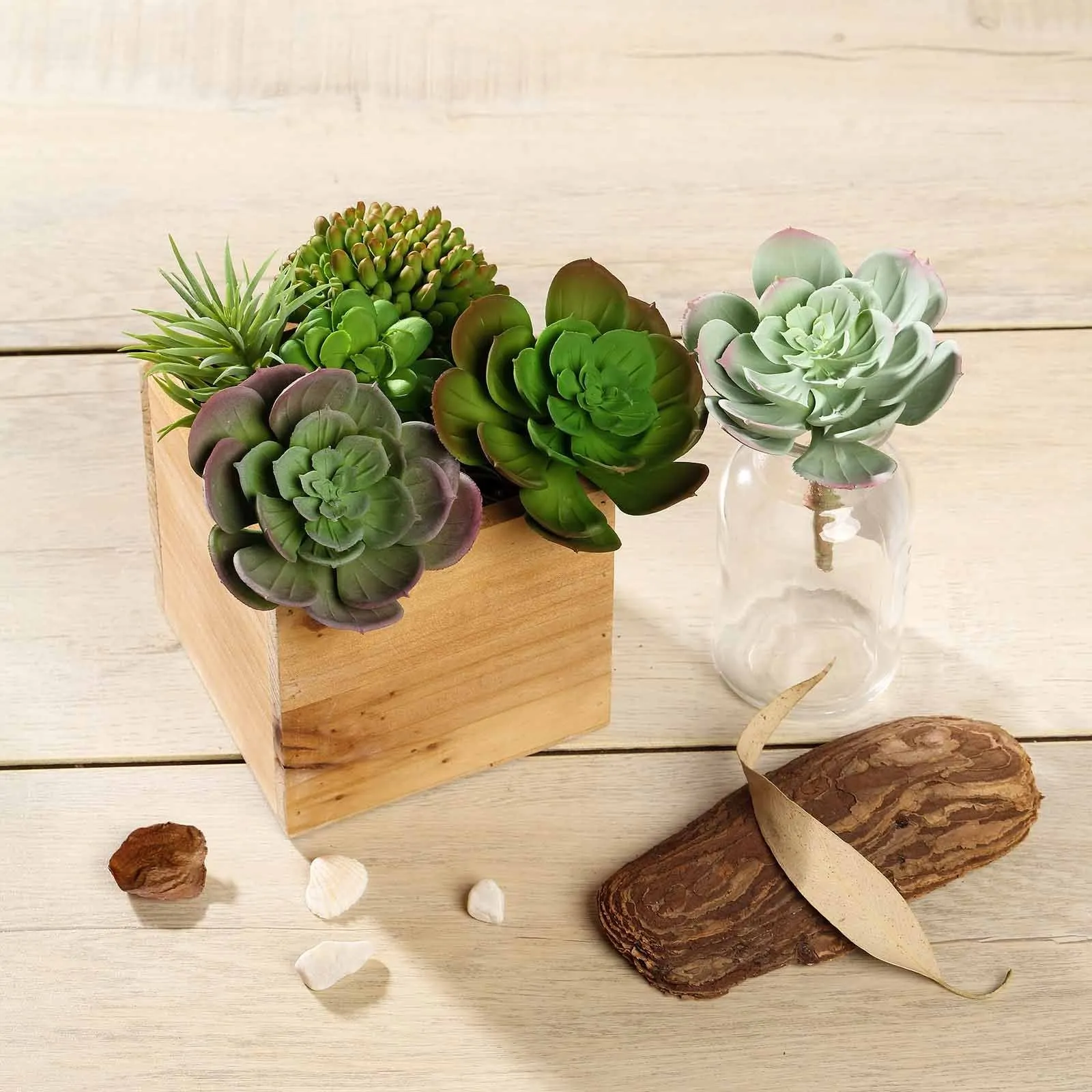 Set of 3 | 6" Echeveria Stem Decorative Artificial Plants