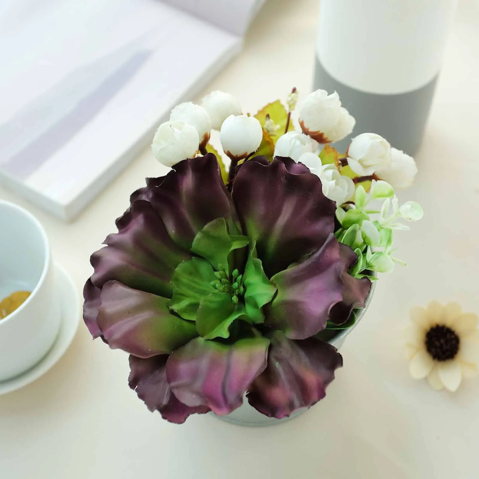 Set of 3 | 6" Wavy Kalanchoe Decorative Artificial Plants