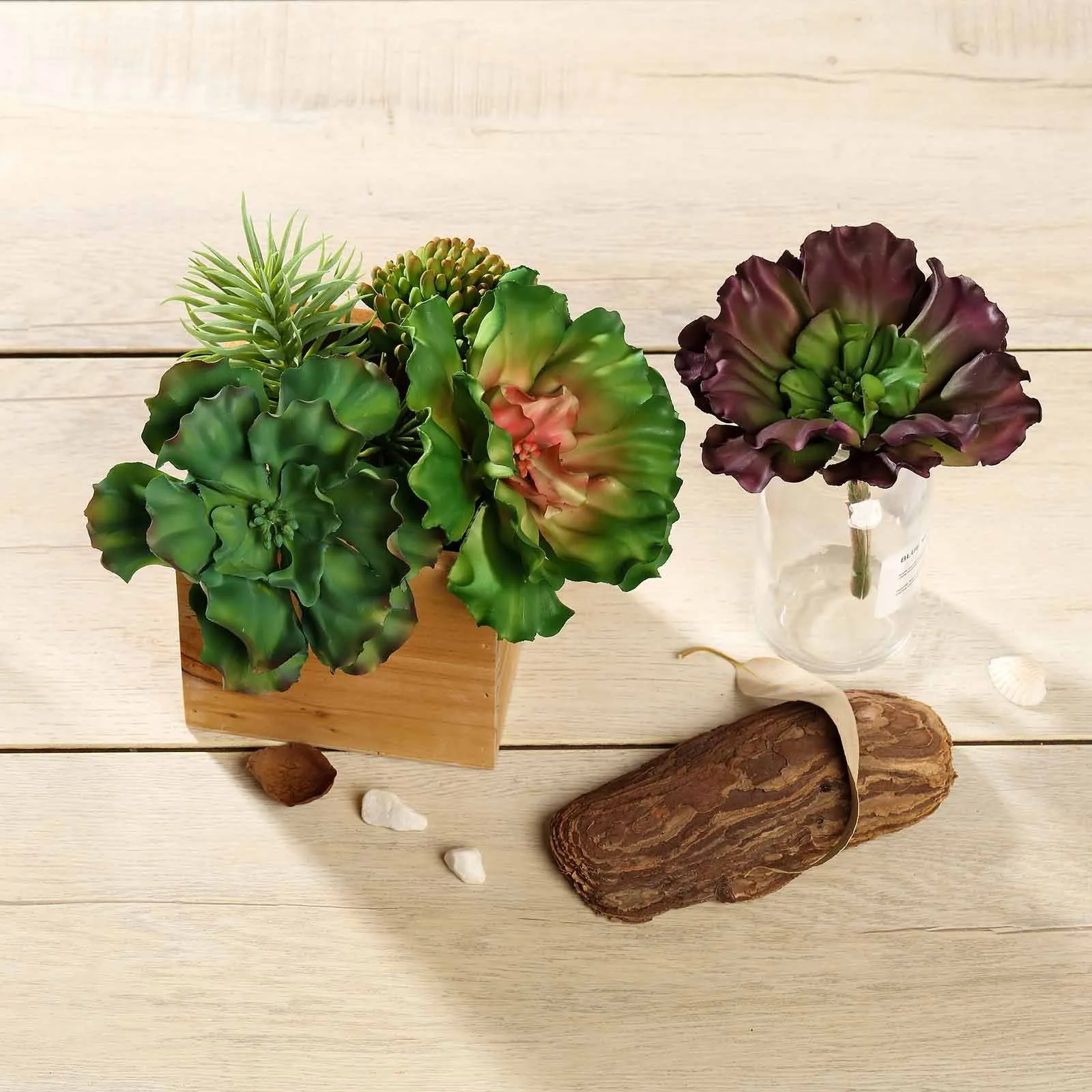 Set of 3 | 6" Wavy Kalanchoe Decorative Artificial Plants