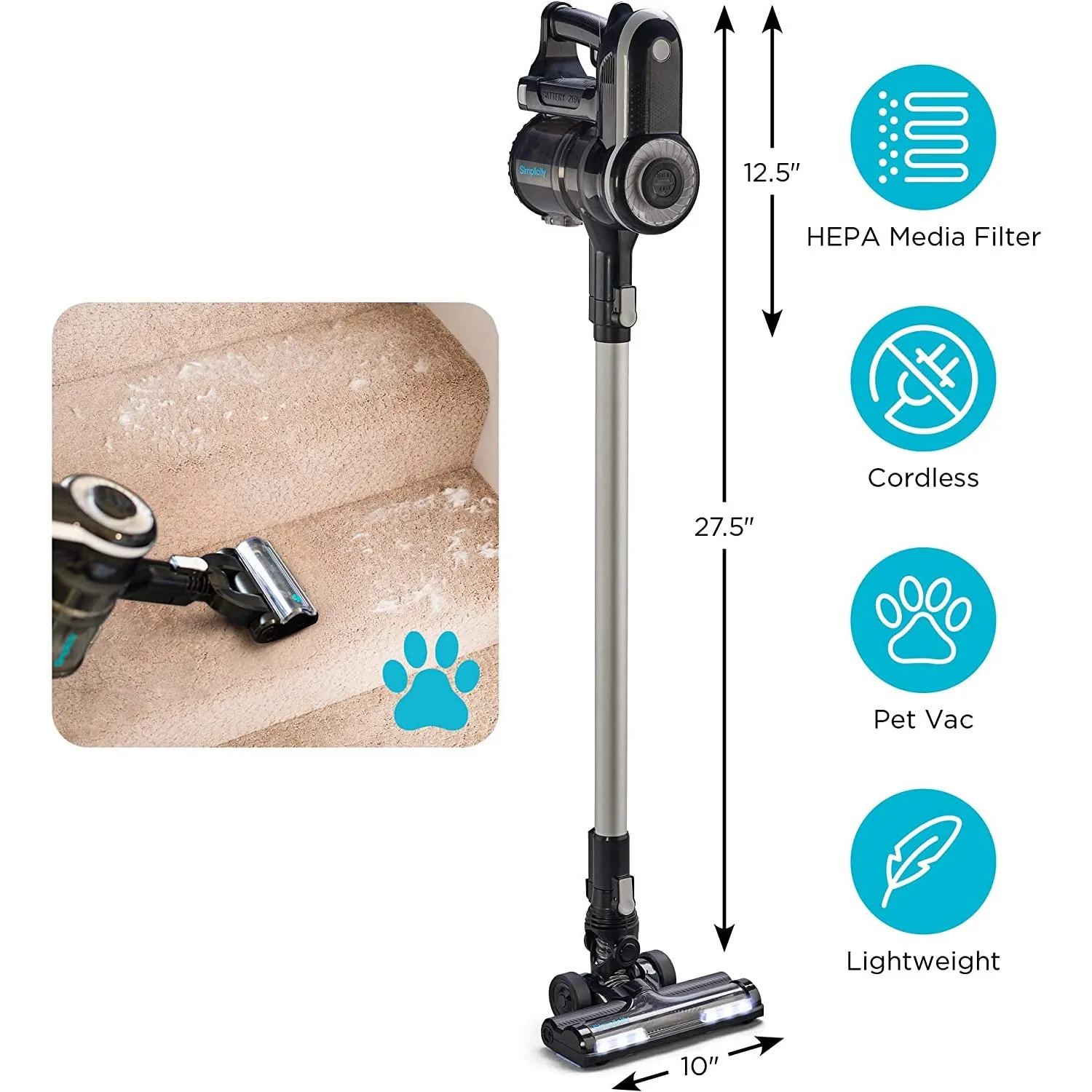 Simplicity S65D Deluxe Cordless Stick Vacuum