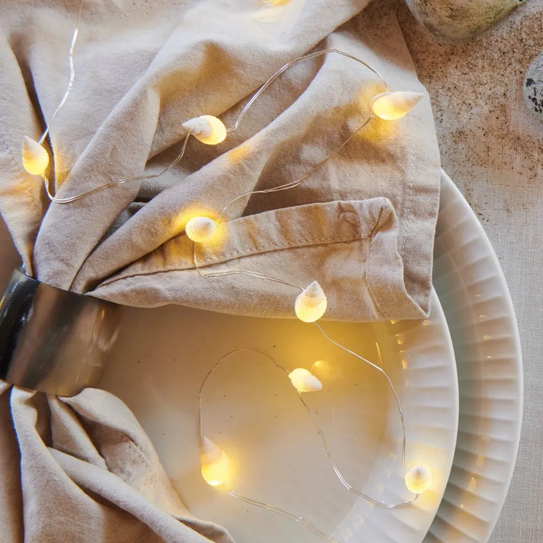 Sirius String Lights: White Shelly Seashells