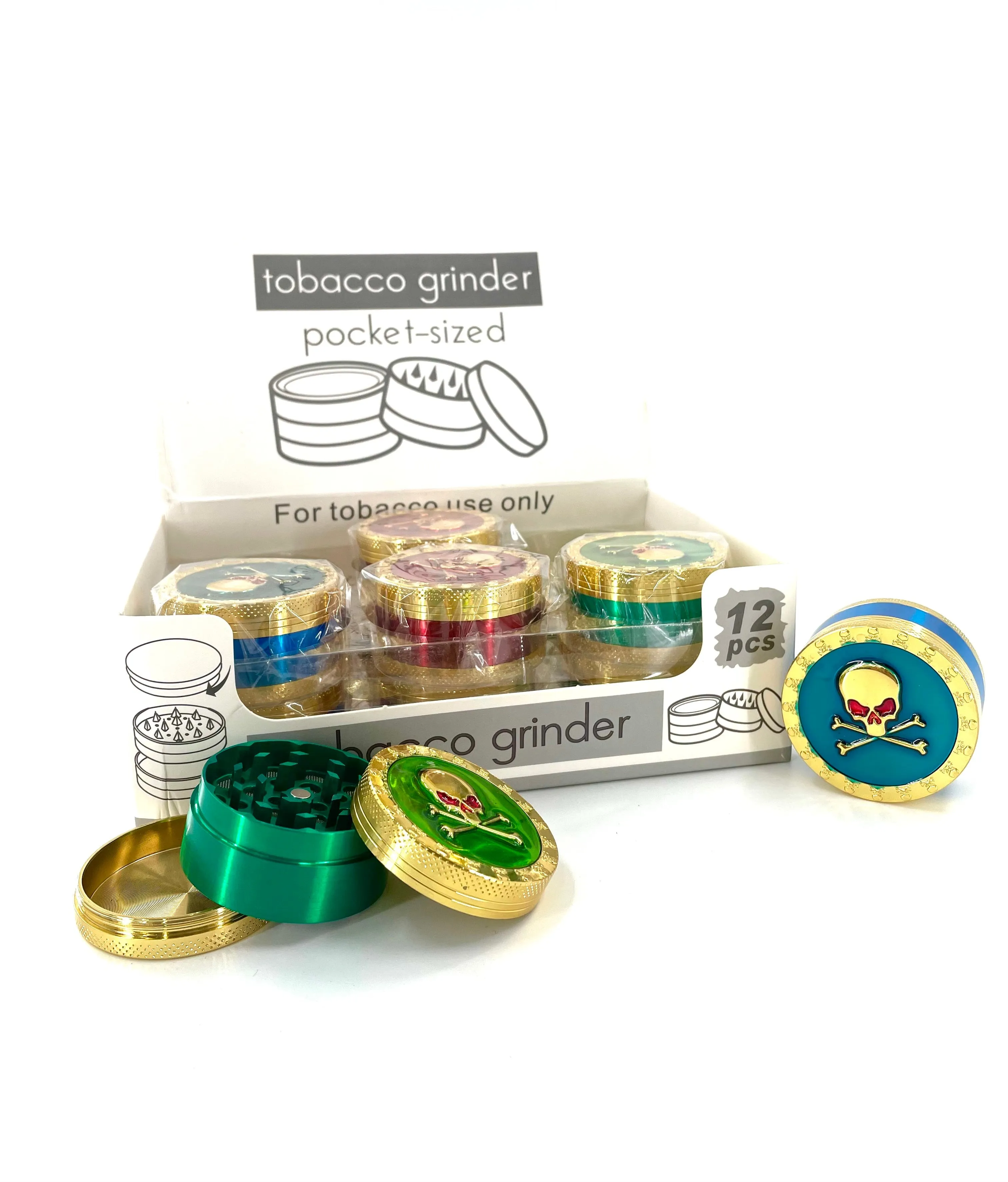 Skull & Bone 50mm Grinder - 12 Count