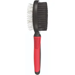Trixie Double Sided Pin and Bristle Brush for Dogs (Black/Red)