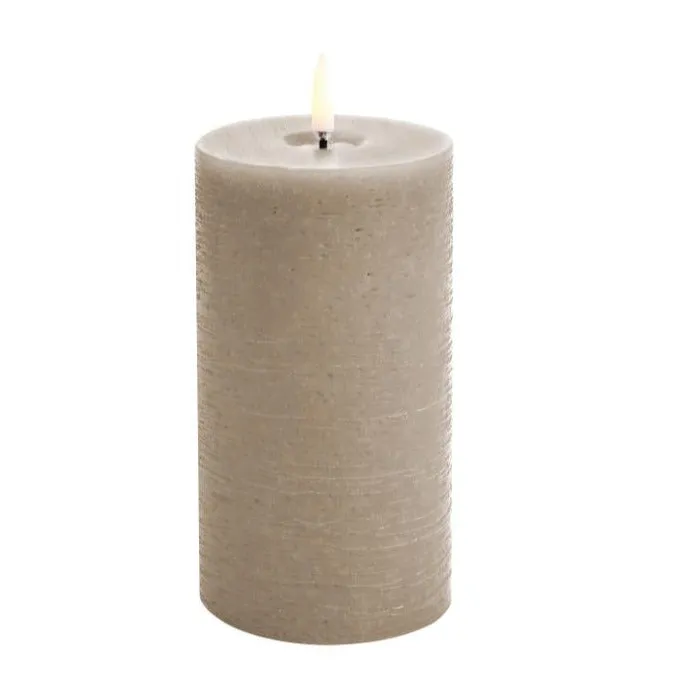 Uyuni LED Candle Pillar Melted Candle 7.8x15 cm | Sandstone Rustic