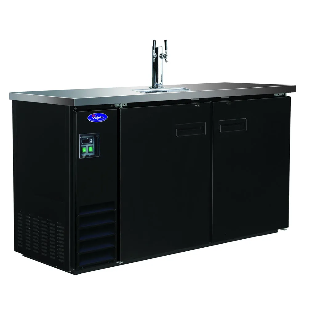 Valpro VPBD3-1, Two Door 61" Kegerator Draft Beer Dispenser, One Tower/Two Taps