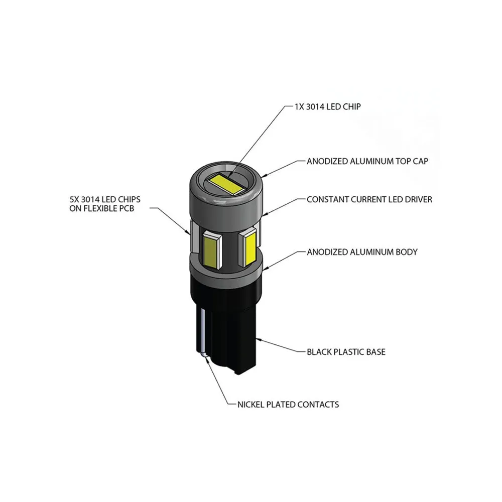 VLEDS - 74 Wedge Base 6 LED Light Bulb