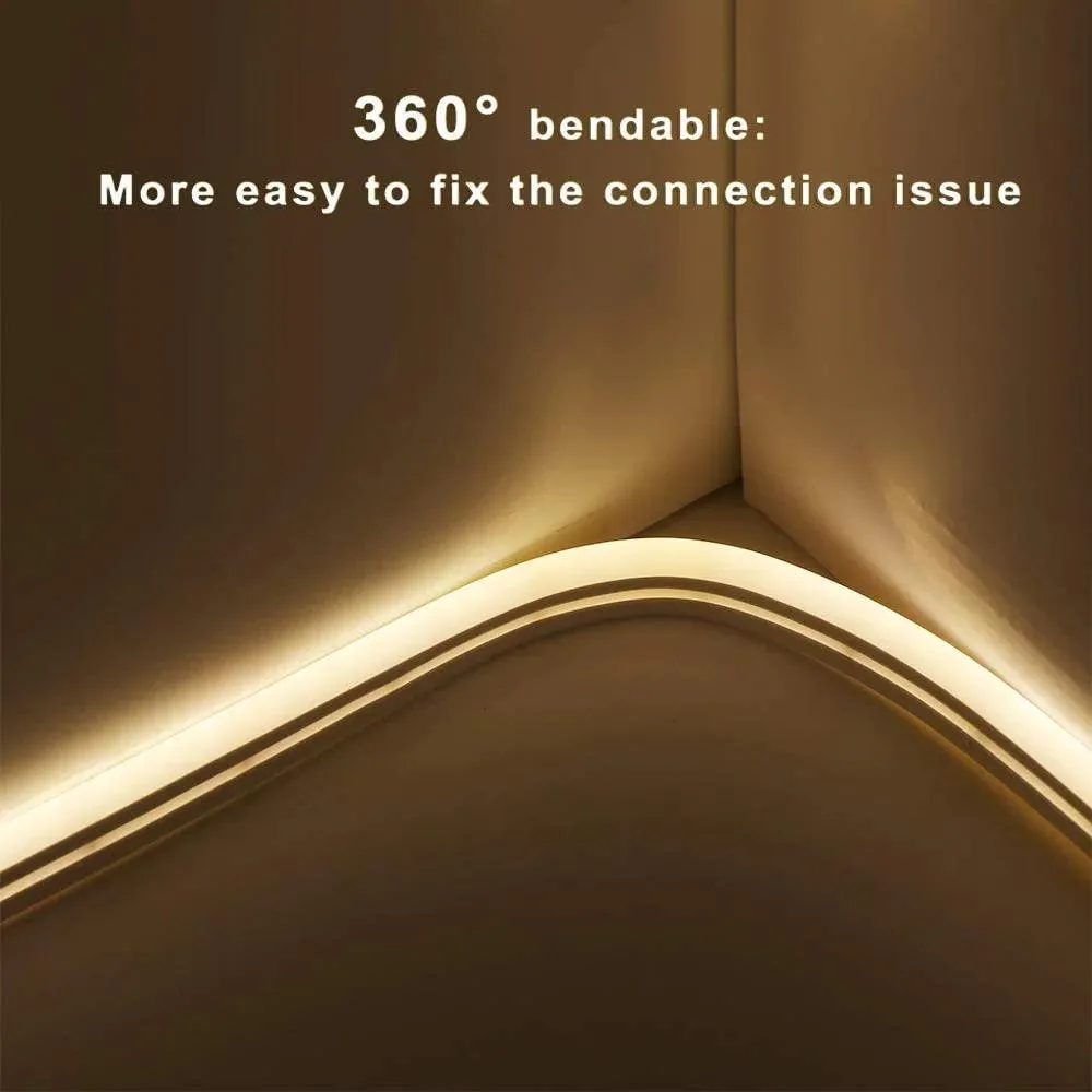Warm White Neon Flex 3000K DC 12V IP65 Waterproof 8x16mm 120 LEDs/M